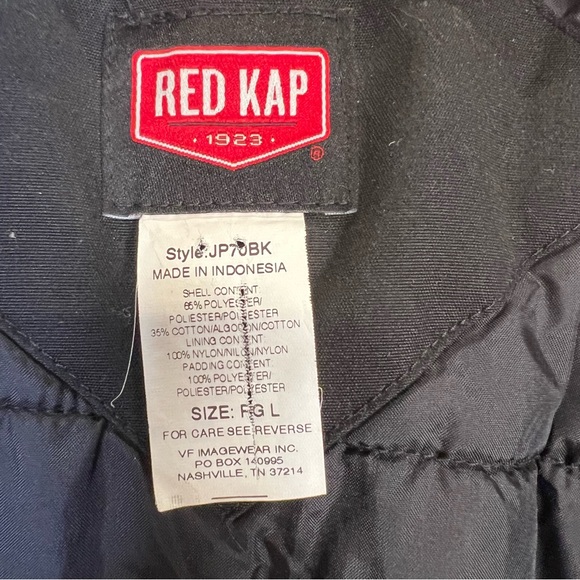 RED KAP Men's SzL Black Heavyweight Insulated Coat w/hood winter parka utility - Picture 3 of 13